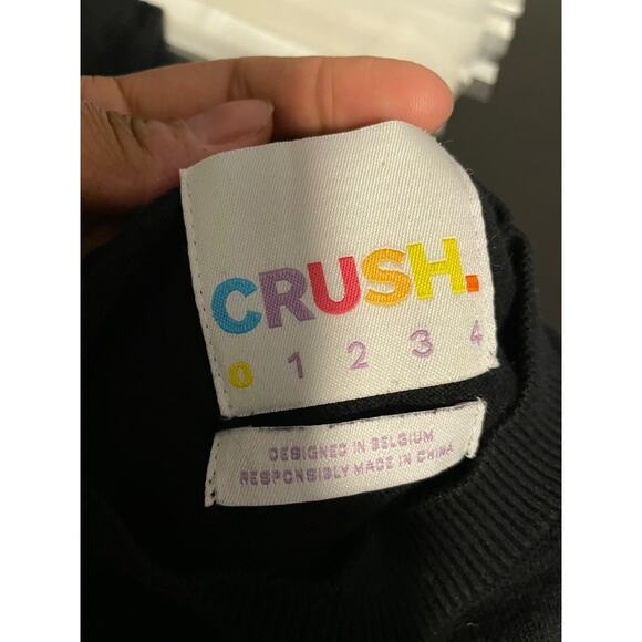 CRUSH Womens Sweater Size 0 US XS Black Silk Cashmere Blend Short Sleeve Neutral - Picture 3 of 7